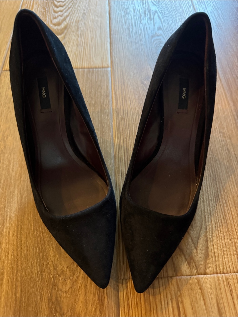 Mango Black Suede Pointed Toe Pumps - Sleek Classic